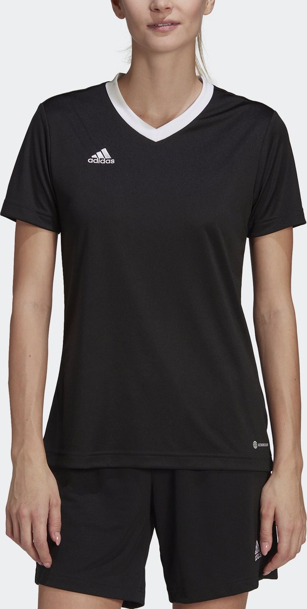 605x1200-3 adidas Performance Entrada 22 Voetbalshirt - Dames - Zwart- XS - Afbeelding 1