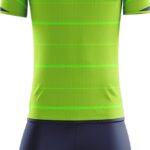 Tenue korte mouwen, Fluo Groen/Navy blauw, Zeus Omega, inclusief sokken, maat L