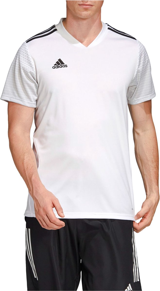 658x1200-7 adidas Sportshirt - Maat L - Mannen - wit,zwart - Afbeelding 1