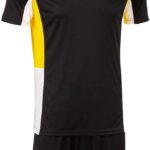 Voetbal trainingsset Heren en Jongens Zwart Geel Wit - Ademend Korte Mouwen Shirt en Short