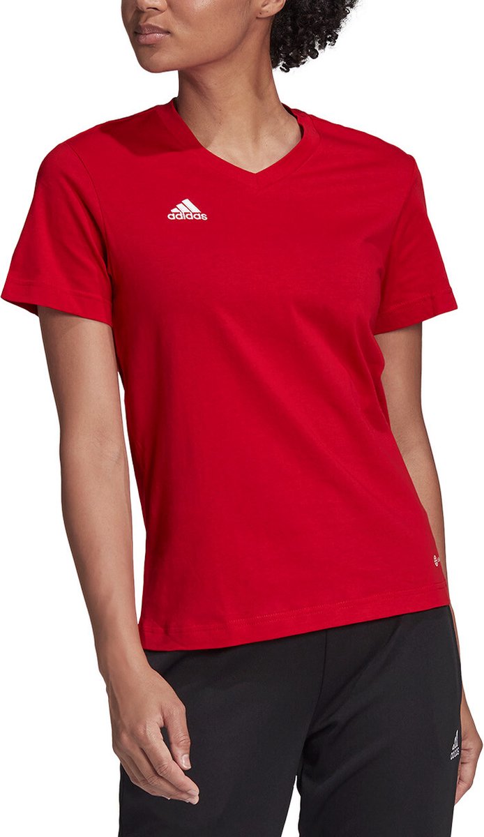 694x1200-6 adidas Performance Entrada 22 T-shirt - Dames - Rood- L - Afbeelding 1