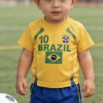 Brazilie Voetbaltenue - Voetbaltenue Kinderen baby - Shirt en Broekje - Jongens en Meisjes - baby - 12 maanden - WK2026