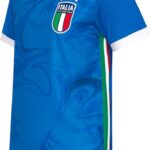 Italië Voetbalshirt Kinderen - Maat 116 t/m 164 - Officiële FIGC Fanmerchandise - Jongens & Meisjes - Blauw - Polyester
