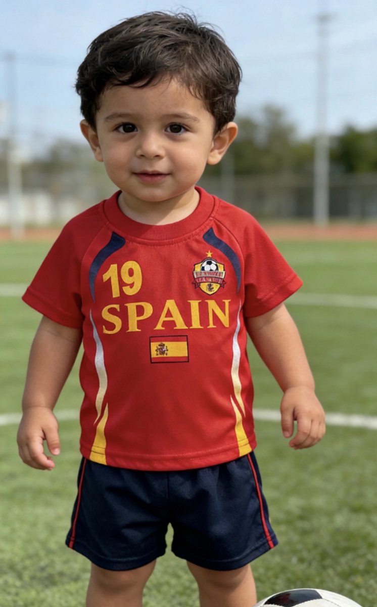 746x1200-3 Spanje Voetbaltenue - Voetbaltenue Kinderen baby - Shirt en Broekje - Jongens en Meisjes - baby - 24 maanden - WK2026 - Afbeelding 1