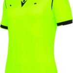 Macron Stephanie Scheidsrechtersshirt Korte Mouw Dames - Fluogeel / Zwart | Maat: XL