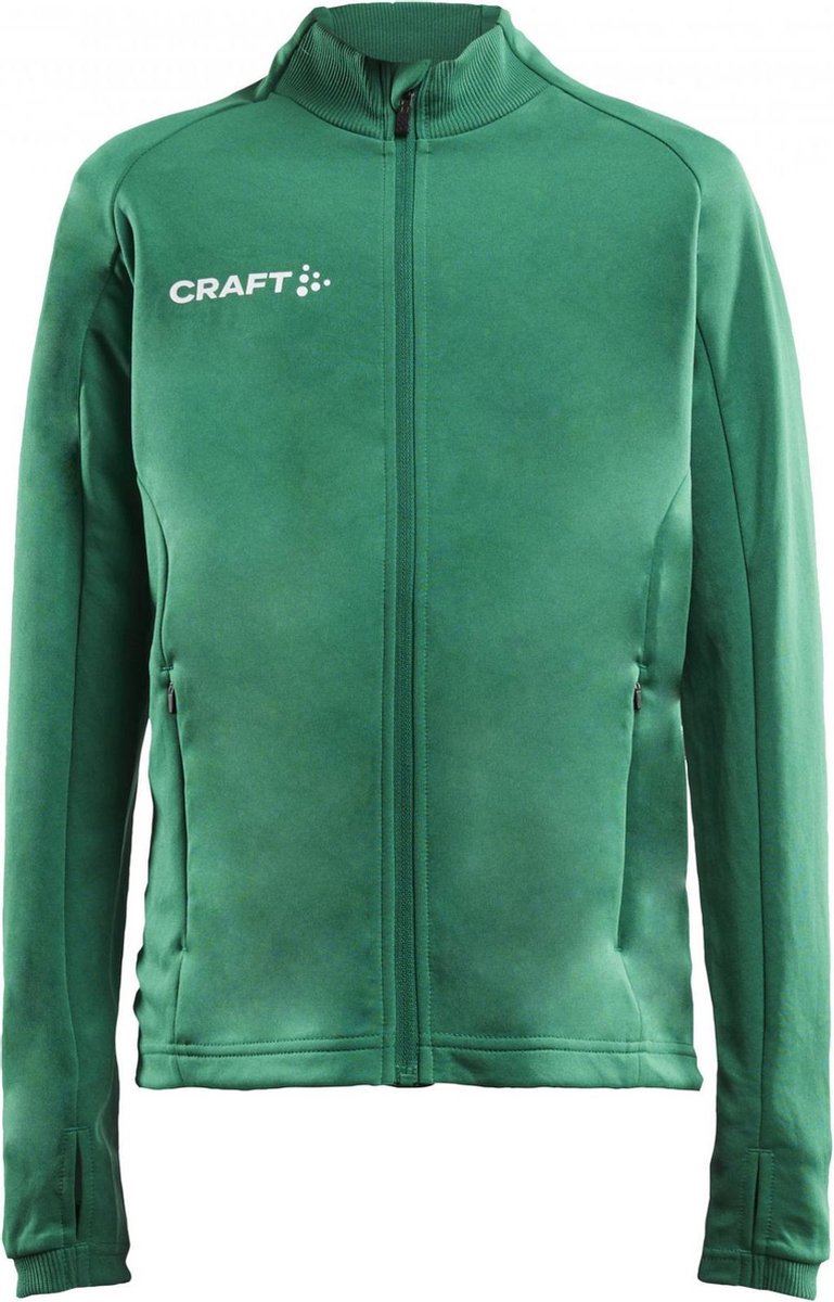 769x1200-4 Craft Craft Evolve Full Zip Sportvest - Maat 164 - Unisex - groen - Afbeelding 1