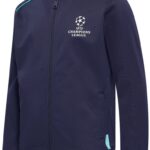 UEFA Champions League Trainingspak Kinderen - Maat 116 t/m 164 - Voetbalkleding - Sportkleding - Blauw - Jongens & Meisjes - Officiële UEFA Fanmerchandise