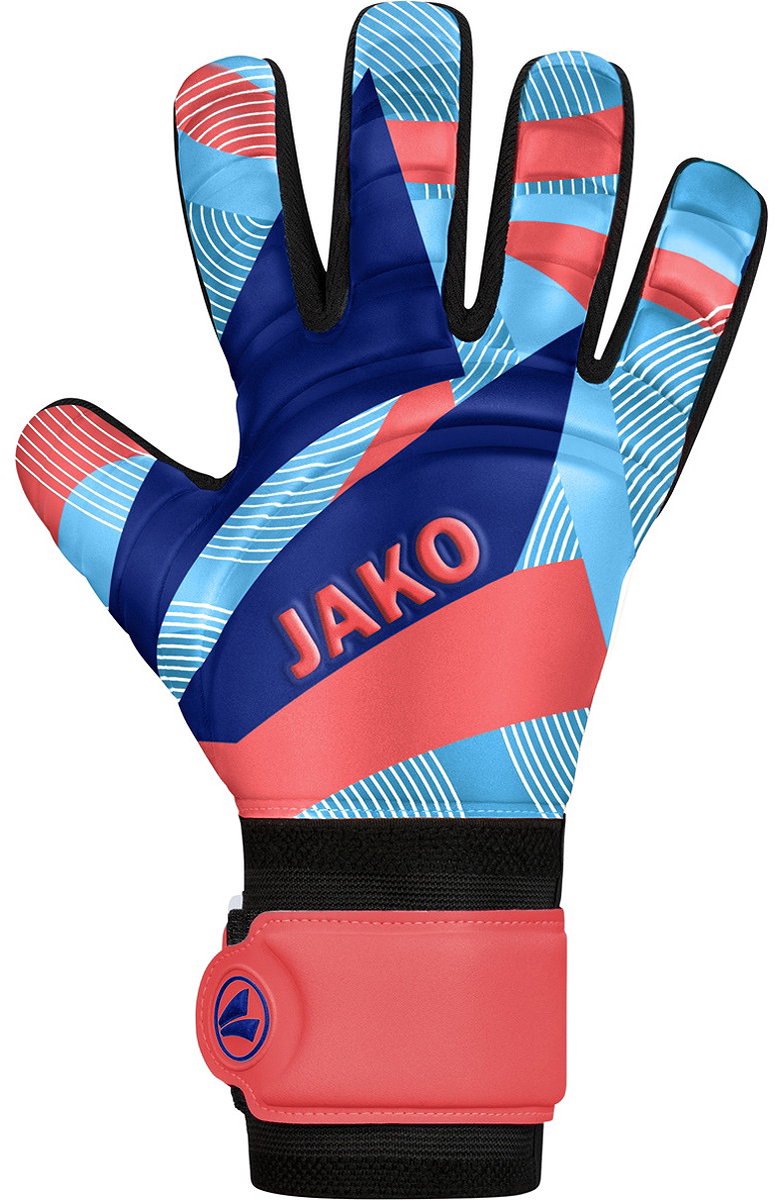775x1200-8 Jako River Basic Junior Rc Keepershandschoenen Kinderen - Koraal / Hemelsblauw / Navy | Maat: 4 - Afbeelding 1