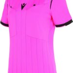 Macron Stephanie Scheidsrechtersshirt Korte Mouw Dames - Fluo Roze / Zwart | Maat: M