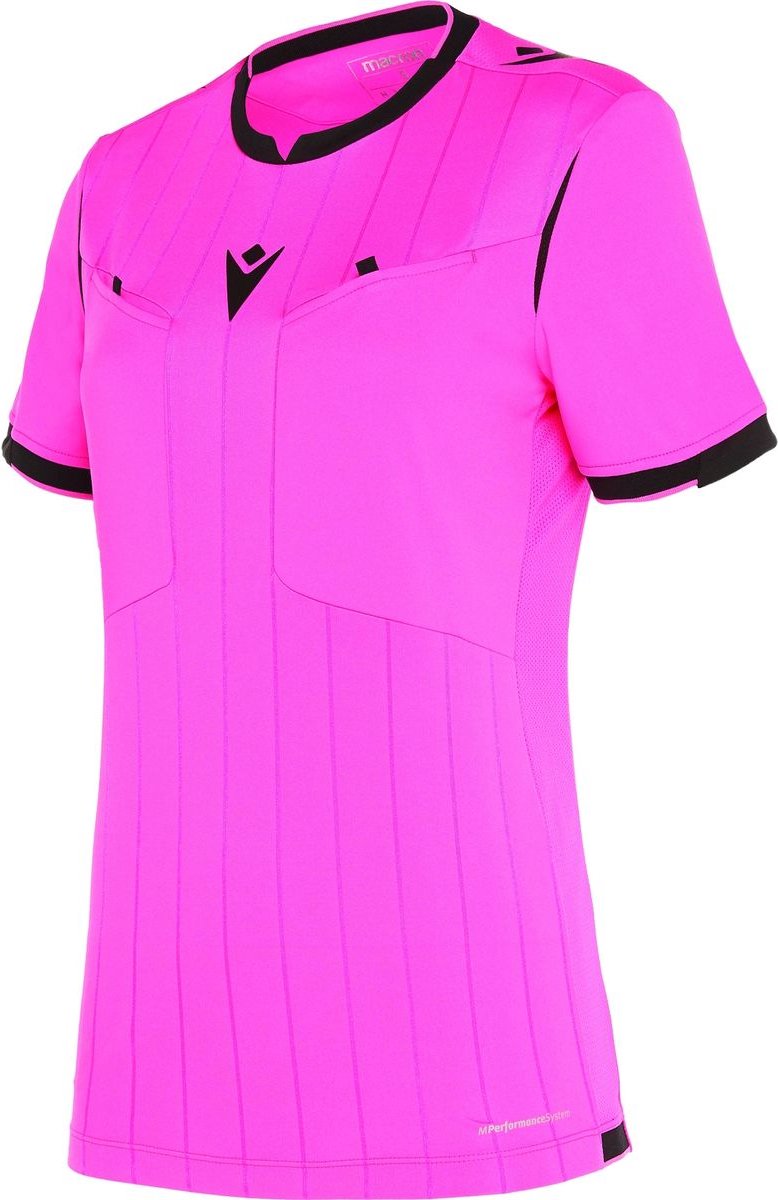 778x1200-13 Macron Stephanie Scheidsrechtersshirt Korte Mouw Dames - Fluo Roze / Zwart | Maat: M - Afbeelding 1
