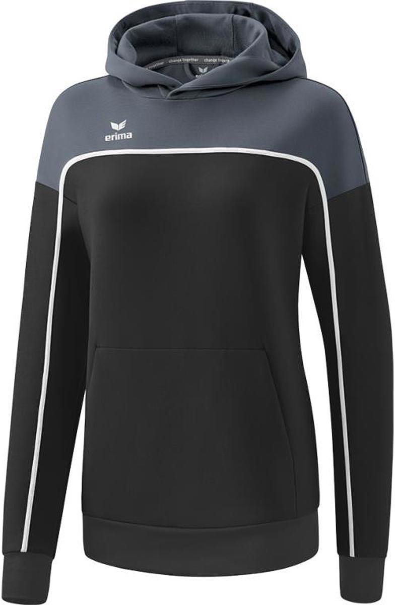 784x1200 Erima Change Sweatshirt Met Capuchon Dames - Zwart / Slate Grey / Wit | Maat: 38 - Afbeelding 1