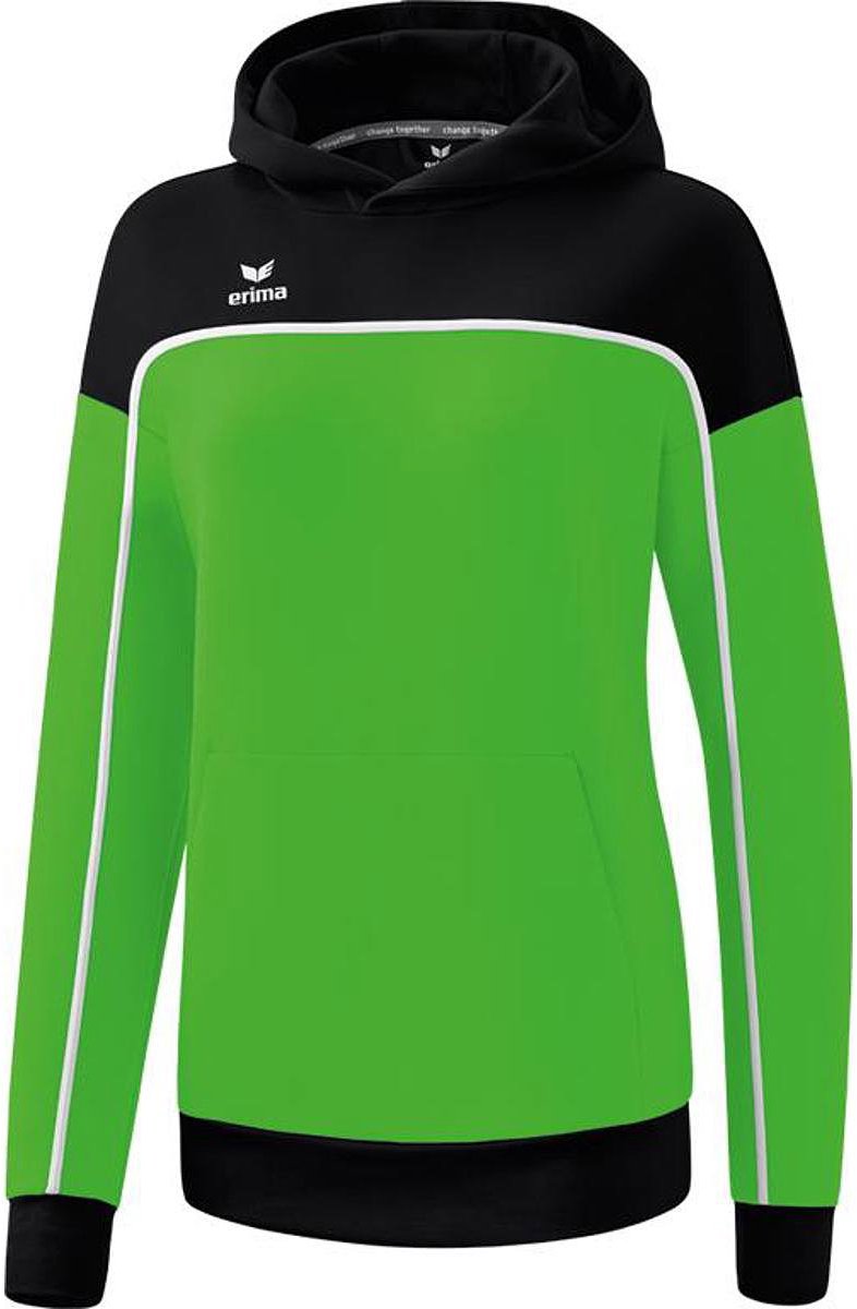 786x1200-14 Erima Change Sweatshirt Met Capuchon Dames - Green / Zwart / Wit | Maat: 34 - Afbeelding 1