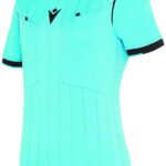 Macron Stephanie Scheidsrechtersshirt Korte Mouw Dames - Fluor Turquoise / Zwart | Maat: M