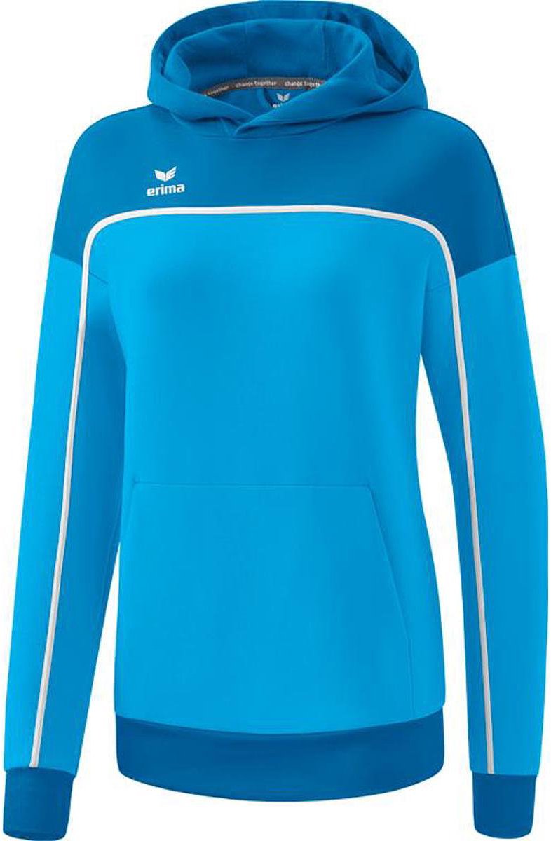 786x1200-9 Erima Change Sweatshirt Met Capuchon Dames - Curaçao / Wit | Maat: 38 - Afbeelding 1