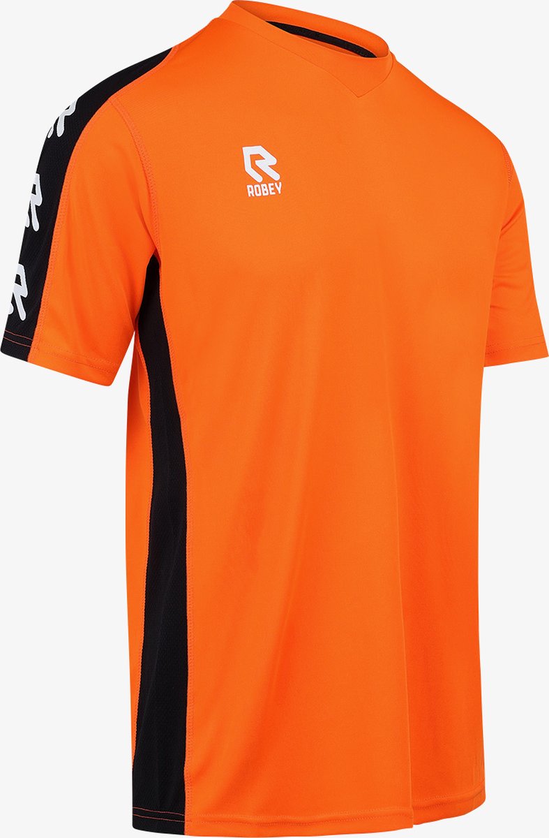 787x1200-1 Robey Performance Shirt Korte Mouw Kinderen - Oranje / Zwart | Maat: 116 - Afbeelding 1