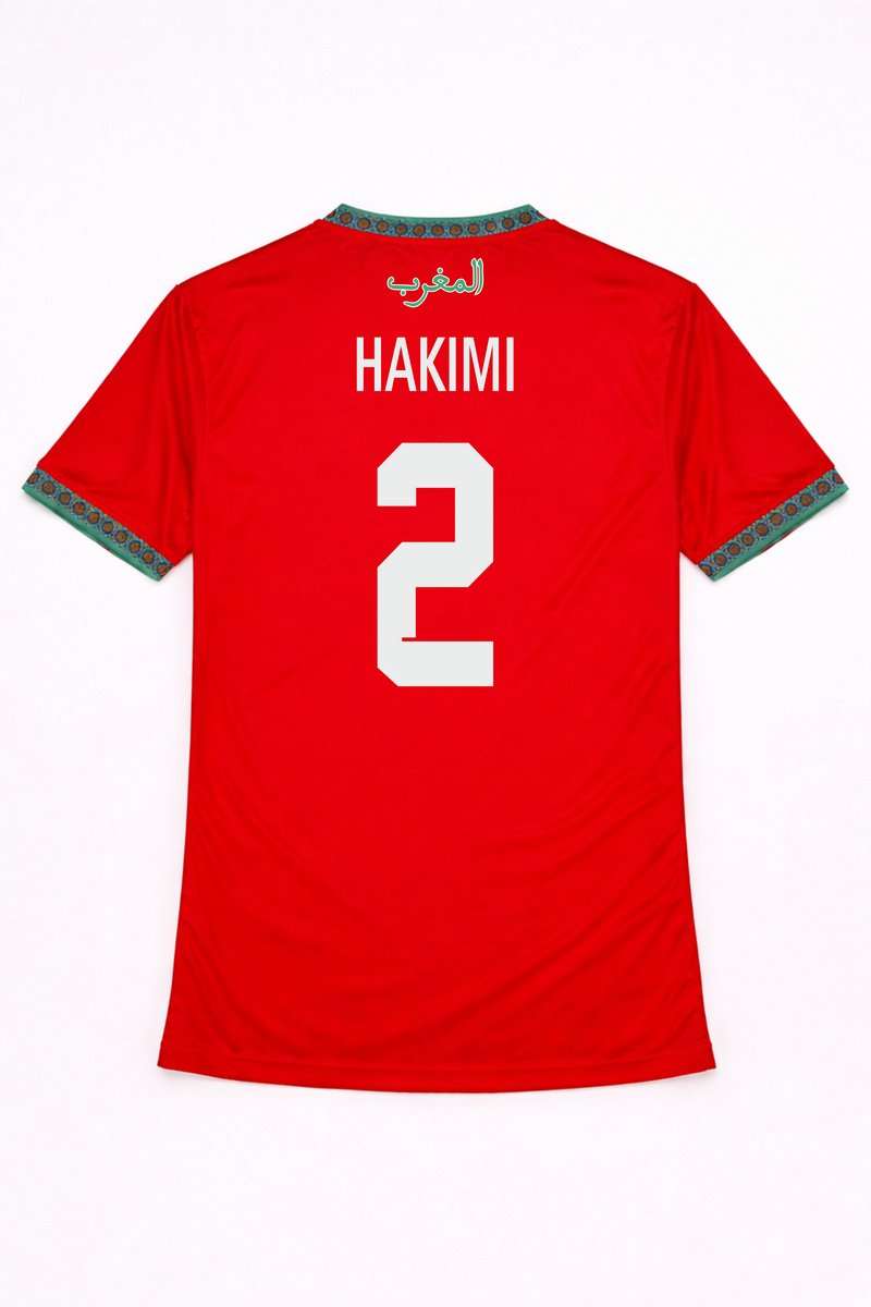800x1200-47 Voetbalshirt Hakimi Marokko | Marokkaans Elftal shirt | WK Voetbal / Africa Cup T-shirt | Morocco sportshirt | Maroc supporter | maat S - Afbeelding 1