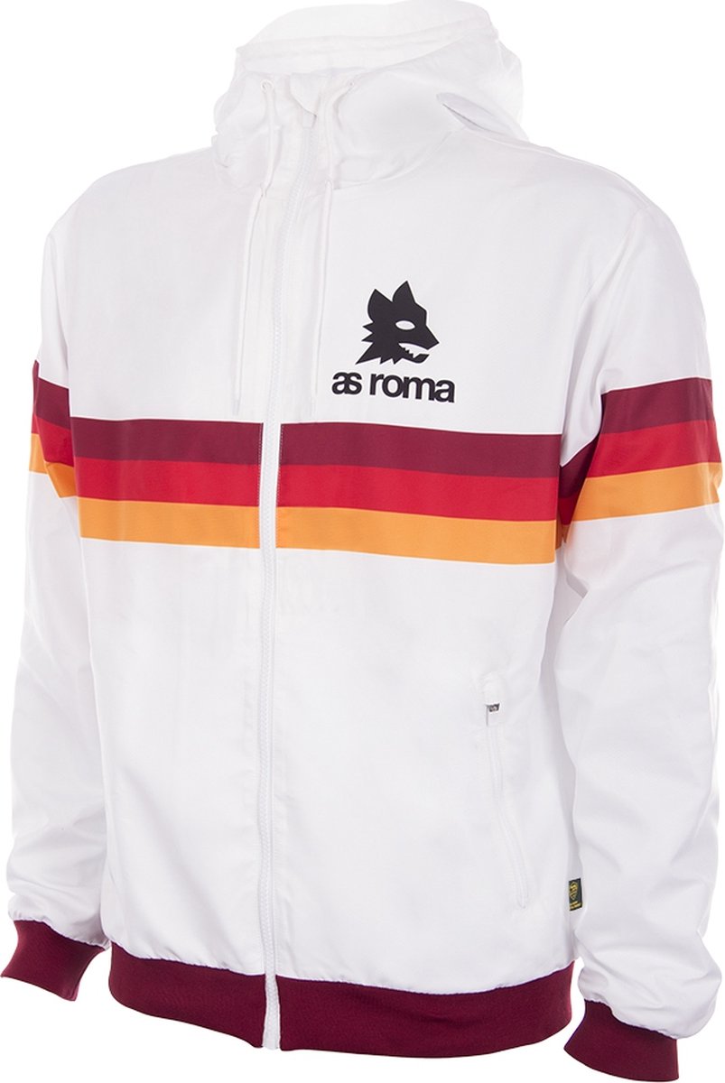 803x1200-4 COPA - AS Roma 1980's Retro Voetbal Windbreaker - Heren - Wit - M - Afbeelding 1