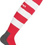 Uhlsport Team Pro Essential Stripe Voetbalkousen - Rood / Wit | Maat: 41-44