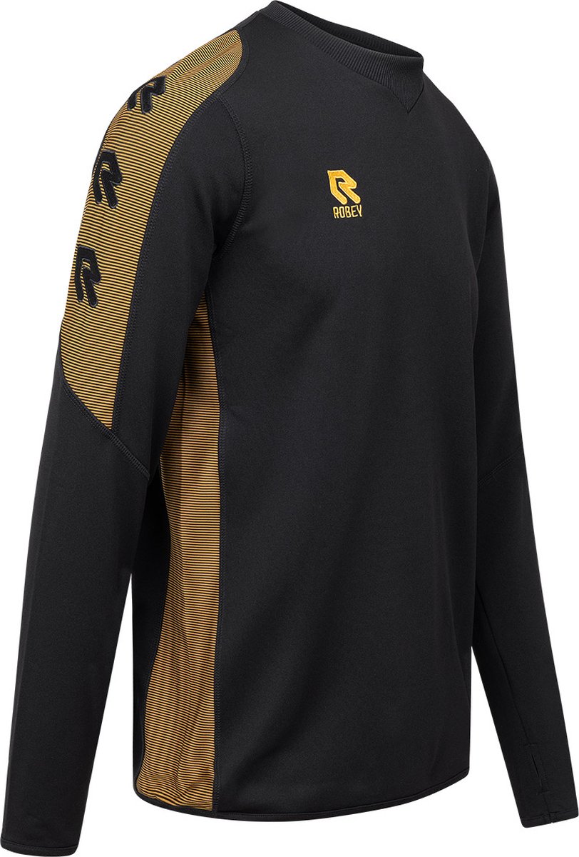 812x1200-25 Robey Performance Sweater Heren - Zwart / Goud | Maat: 4XL - Afbeelding 1