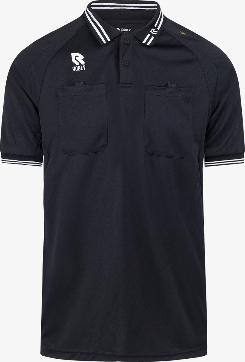 813x1200-1 Robey Scheidsrechtersshirt Korte Mouw Heren - Zwart | Maat: 4XL - Afbeelding 1