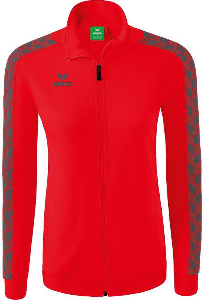 818x1200-23 Erima Essential Team Tracktop Jack Dames - Rood / Slate Grey | Maat: 44 - Afbeelding 1