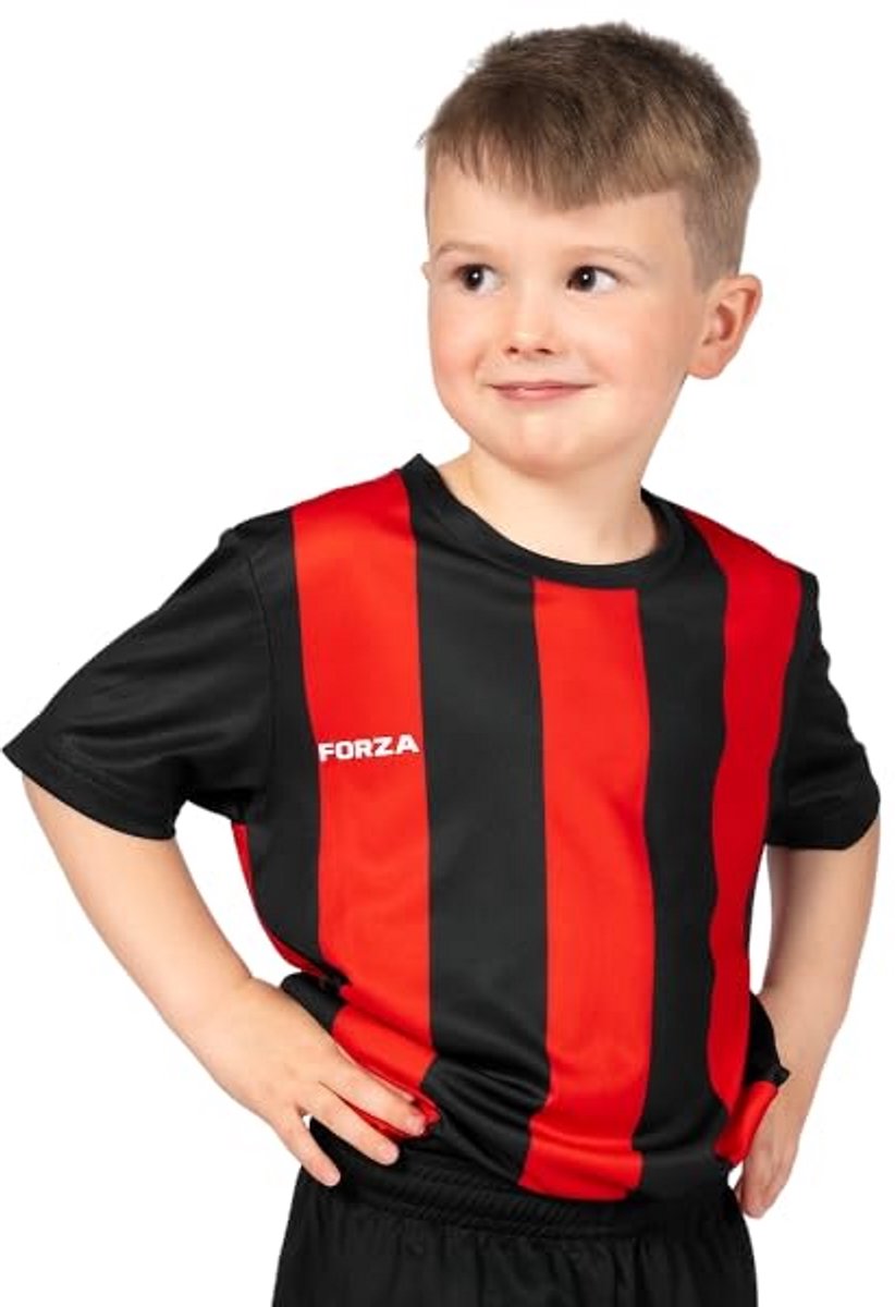 822x1200-14 Gestreept voetbalshirt voor kinderen - Sneldrogend en ademend trainingstop voor jongens en meisjes (Leeftijd 5-14) - Afbeelding 1