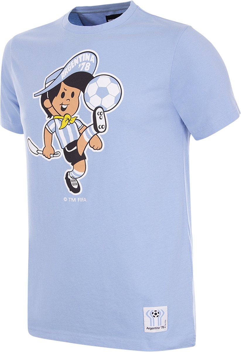 823x1200-15 COPA - Argentinië 1978 WK Gauchito Mascot T-Shirt - Heren - Blauw - M - Afbeelding 1