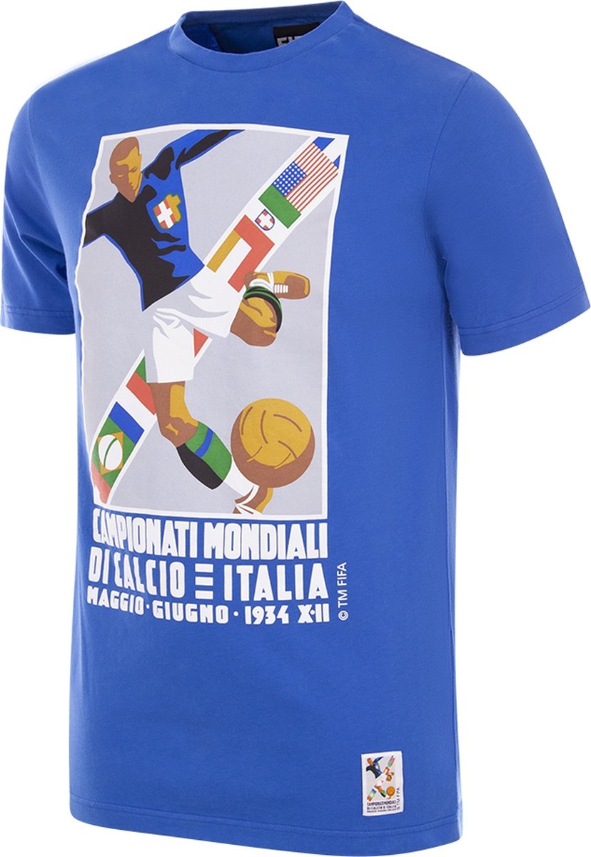 828x1200-4 COPA - Italië 1934 World Cup Emblem T-Shirt - Mannen - Blauw - XS - Afbeelding 1