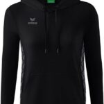 Erima Essential Team Sweatshirt Met Capuchon Dames - Zwart / Slate Grey | Maat: 38