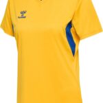 Hummel Damen T-Shirt Hmlauthentic Pl Jersey S/S Woman Sports Yellow/True Blue-L