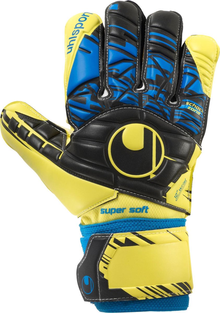 843x1200-14 Uhlsport Keepershandschoenen - Unisex - geel/zwart/blauw Maat 10 - Afbeelding 1