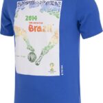 COPA - Brazilië 2014 WK Poster T-Shirt - Heren - Blauw - M