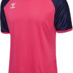 Hummel Match League Shirt Korte Mouw Heren - Raspberry / Marine | Maat: XL