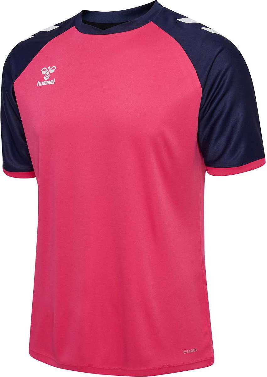 850x1200-148 Hummel Match League Shirt Korte Mouw Heren - Raspberry / Marine | Maat: XL - Afbeelding 1