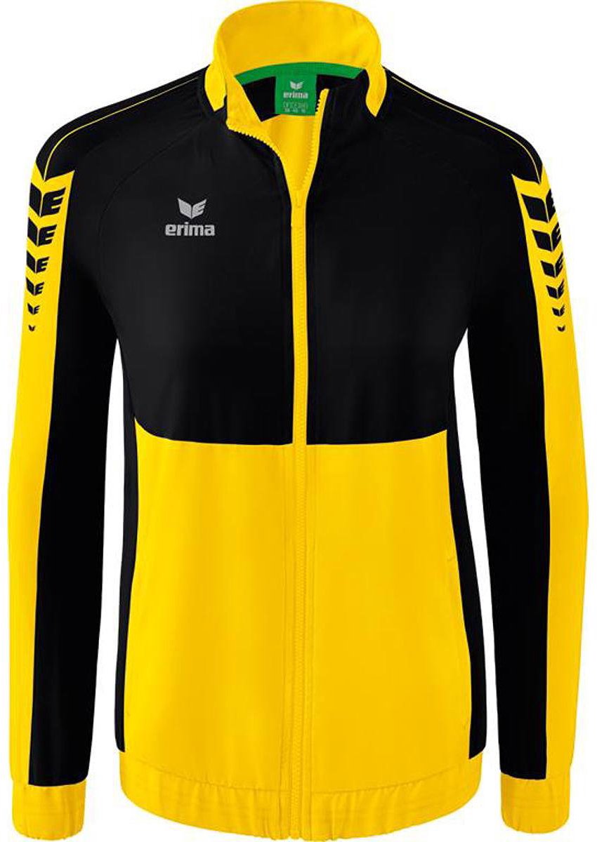 850x1200-25 Erima Six Wings Presentatiejack Dames - Geel / Zwart | Maat: 36 - Afbeelding 1