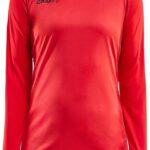 Craft Pro Control Impact Voetbalshirt Lange Mouw Dames - Rood / Zwart | Maat: S