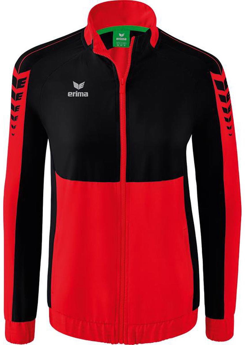 850x1200-47 Erima Six Wings Presentatiejack Dames - Rood / Zwart | Maat: 34 - Afbeelding 1