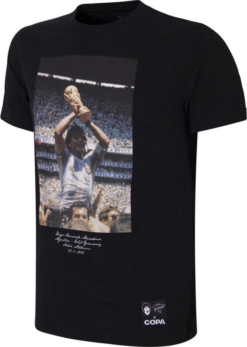 854x1200-6 COPA - Maradona Argentina WK 1986 Celebration T-Shirt - Heren - S - Afbeelding 1
