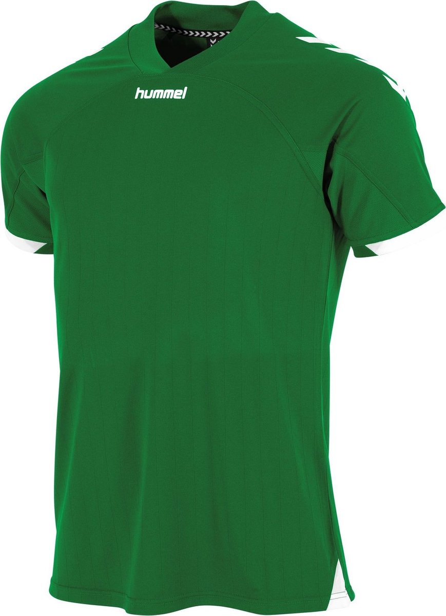 869x1200-37 Hummel Fyn Shirt Korte Mouw Kinderen - Groen / Wit | Maat: 140 - Afbeelding 1