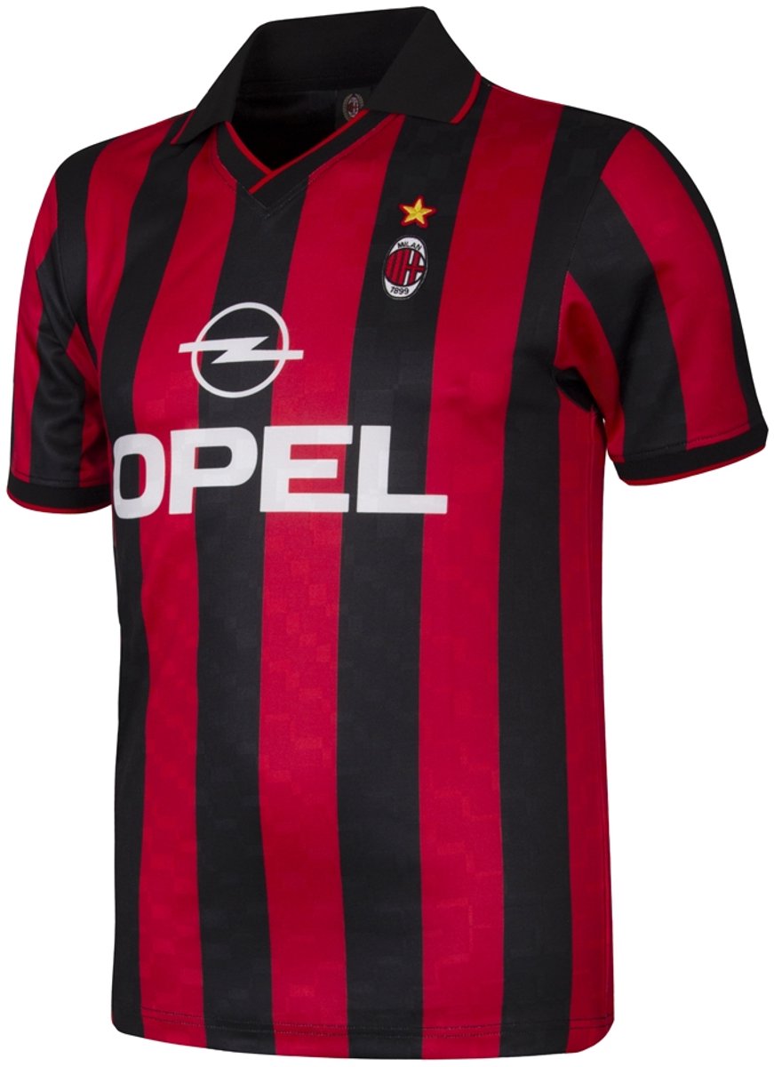871x1200-32 COPA - AC Milan 1996 - Retro Voetbalshirt - Heren - Zwart - Rood - L - Afbeelding 1
