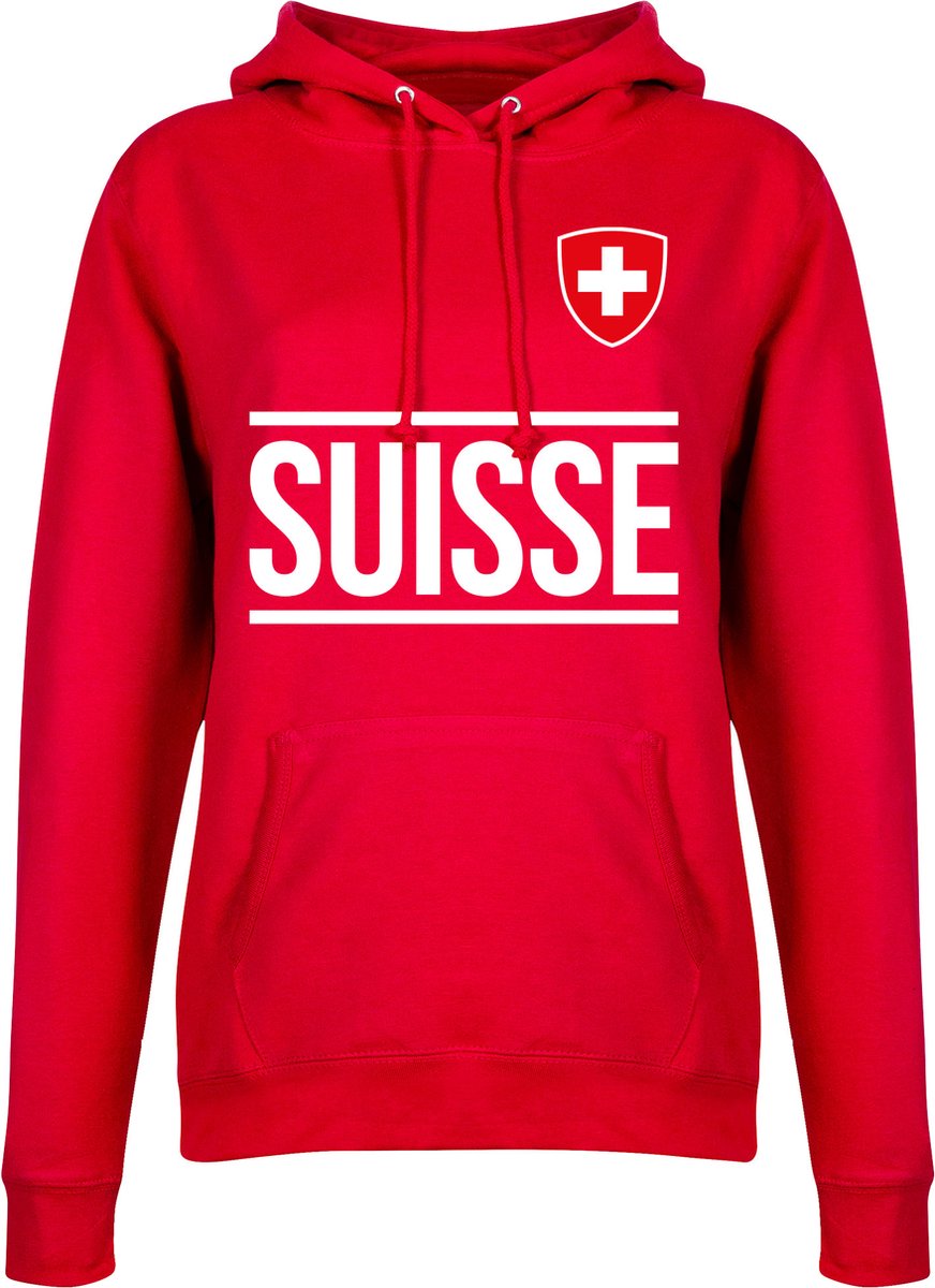 872x1200-63 Zwitserland Team Hoodie - Rood - Dames - L - Afbeelding 1