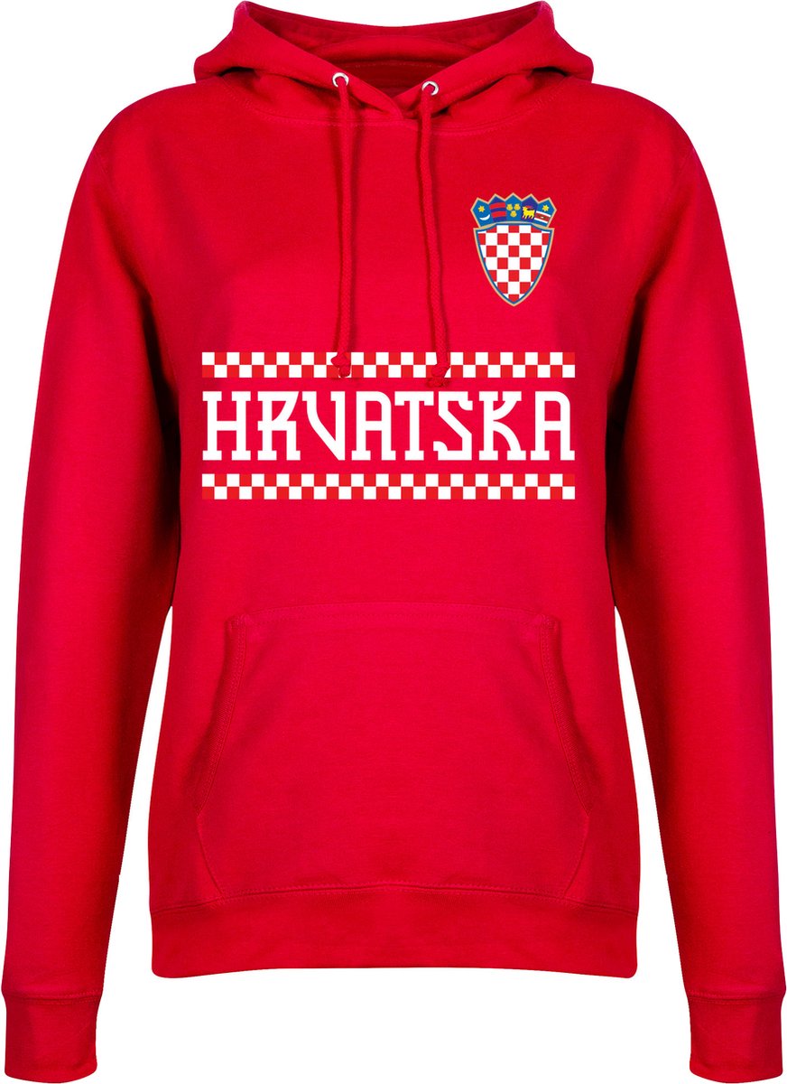 872x1200-8 Kroatië Team Hoodie - Rood - Dames - XS - Afbeelding 1