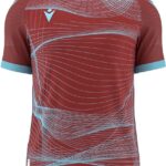 Macron Wyvern Eco Shirt Korte Mouw Kinderen - Bordeaux / Hemelsblauw | Maat: 11-12 Y