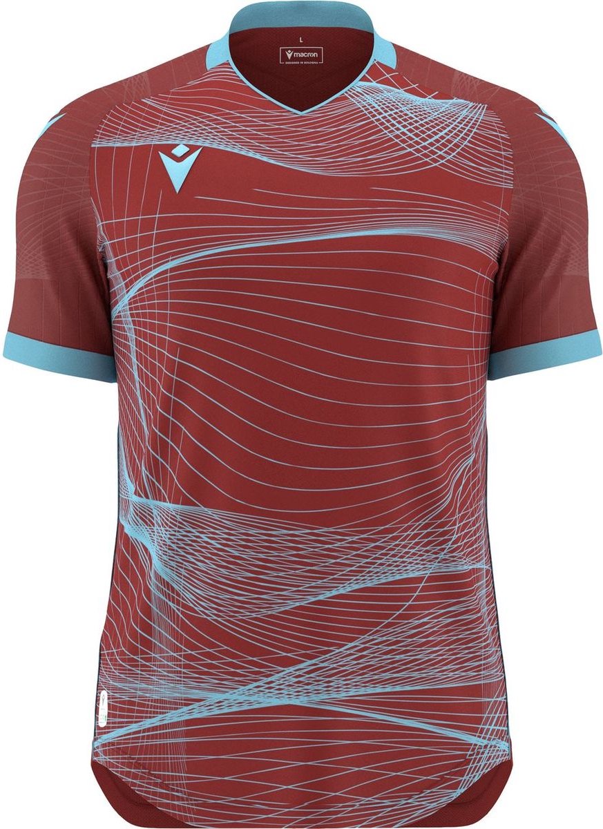 873x1200-23 Macron Wyvern Eco Shirt Korte Mouw Heren - Bordeaux / Hemelsblauw | Maat: S - Afbeelding 1