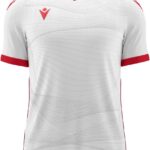 Macron Wyvern Eco Shirt Korte Mouw Kinderen - Wit / Rood | Maat: 7-8 Y
