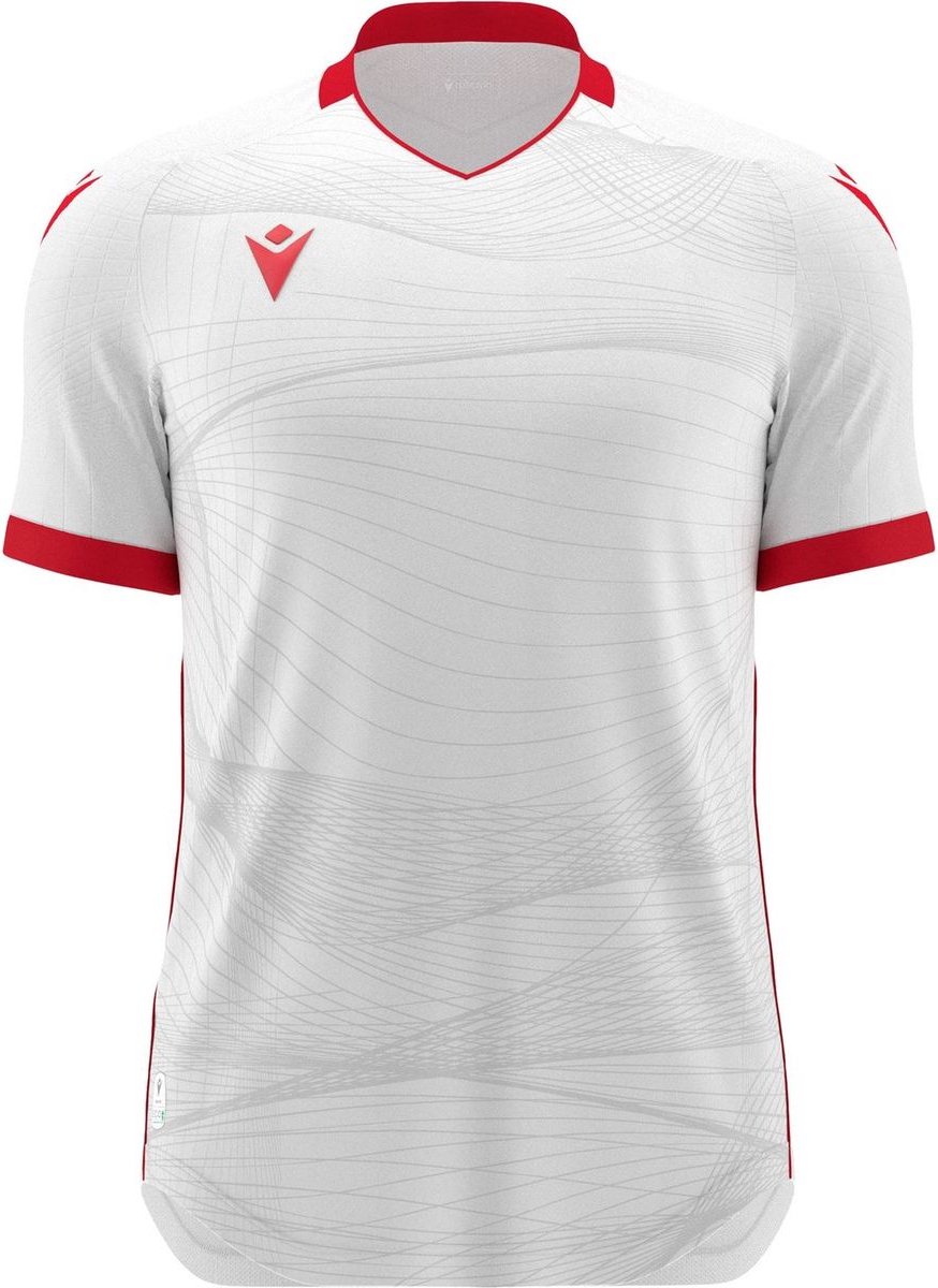 874x1200-30 Macron Wyvern Eco Shirt Korte Mouw Kinderen - Wit / Rood | Maat: 9-10 Y - Afbeelding 1