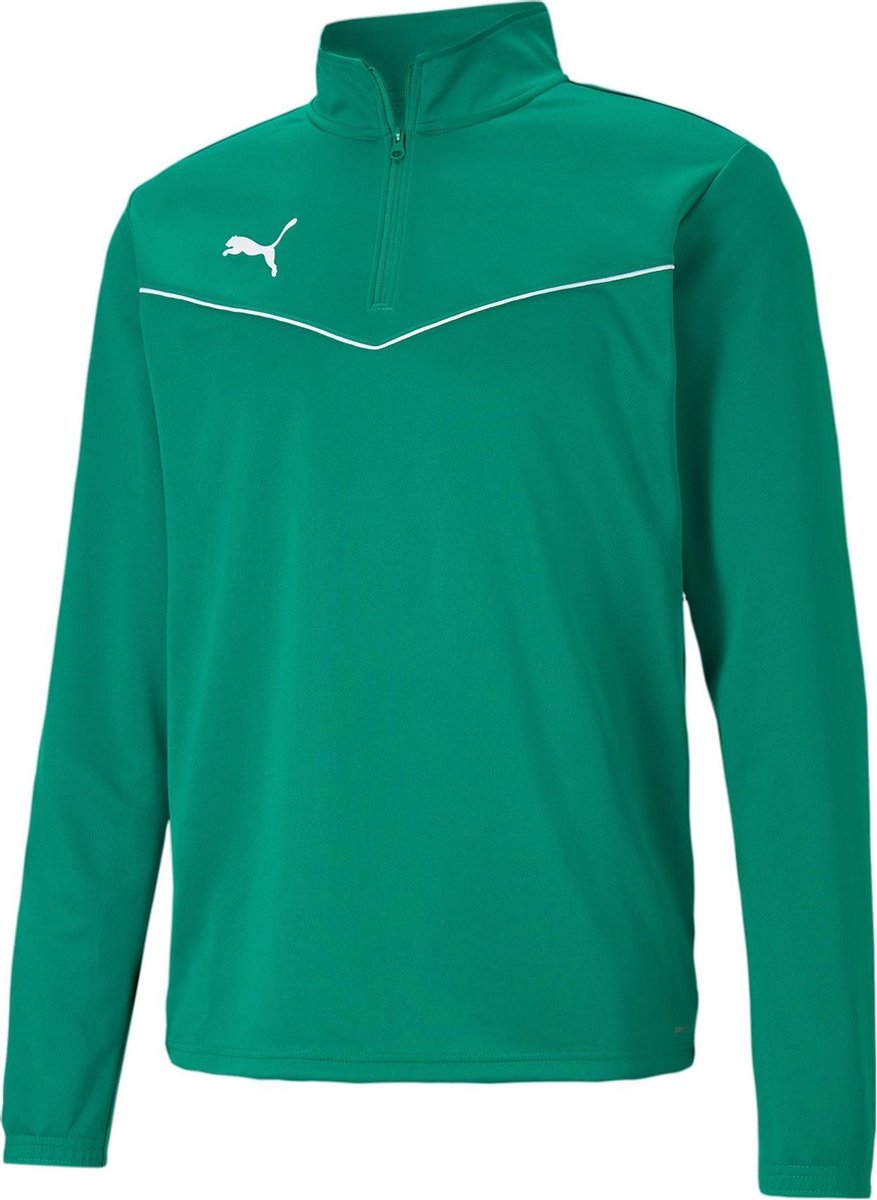 877x1200-29 Puma Puma Teamrise 1/4 Zip Sporttrui - Maat S - Mannen - groen - Afbeelding 1