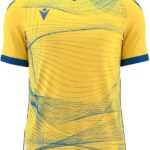 Macron Wyvern Eco Shirt Korte Mouw Heren - Geel / Royal | Maat: 5XL