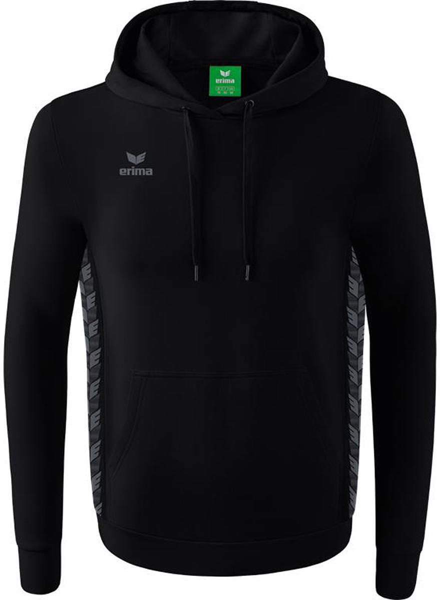 879x1200-111 Erima Essential Team Sweatshirt Met Capuchon Heren - Zwart / Slate Grey | Maat: L - Afbeelding 1
