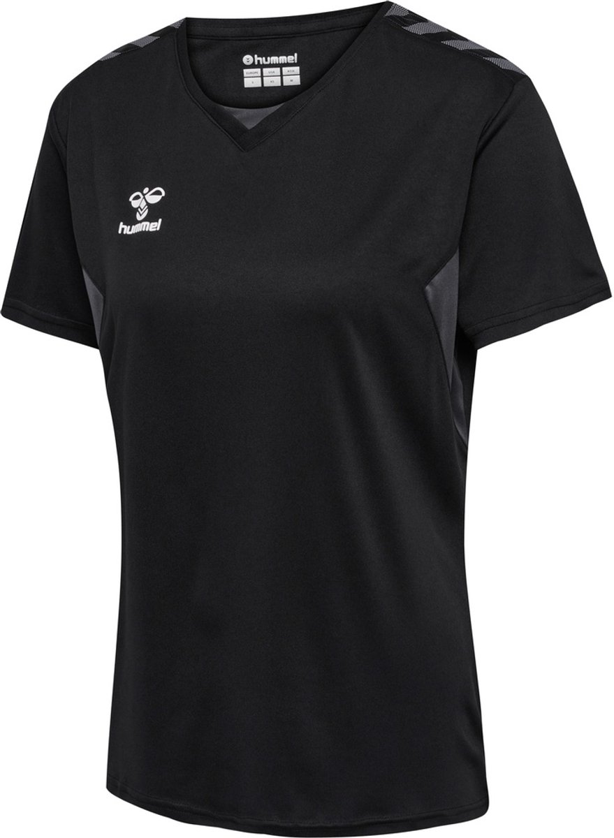 879x1200-62 Hummel Damen T-Shirt Hmlauthentic Pl Jersey S/S Woman Black-XXL - Afbeelding 1
